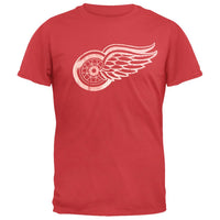 Detroit Red Wings - Logo Brass Tacks Soft Red Adult T-Shirt