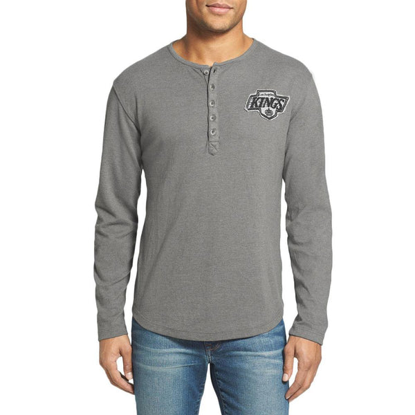 Los Angeles Kings - Chest Logo Primo Adult Henley Long Sleeve T-Shirt