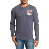 New York Rangers - Chest Logo Primo Adult Henley Long Sleeve T-Shirt