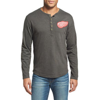 Detroit Red Wings - Chest Logo Primo Adult Henley Long Sleeve T-Shirt