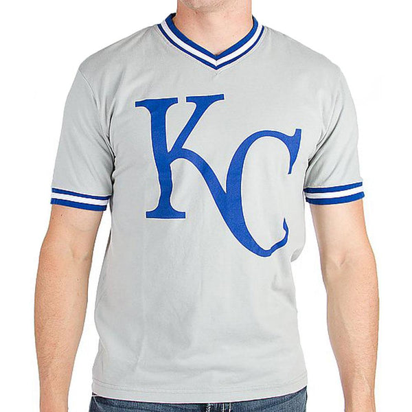 Kansas City Royals - KC Logo Eephus V-Neck Adult Jersey T-Shirt