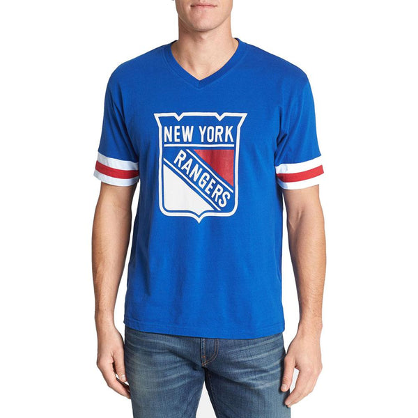 New York Rangers - Logo Hat Trick Adult Jersey T-Shirt