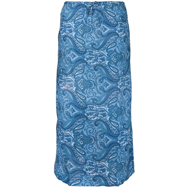 Blue Paisley Drawstring Skirt