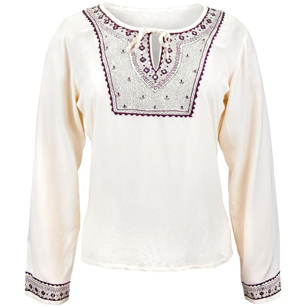 Mirrored Embriodery - Cream Blouse