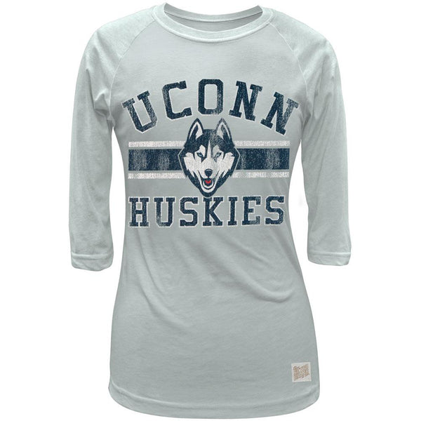 UConn Huskies - Husky Band Logo Juniors 3/4 Sleeve Raglan T-Shirt