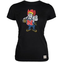 Nebraska Cornhuskers - Larger Distressed Mascot Vintage Juniors T-Shirt