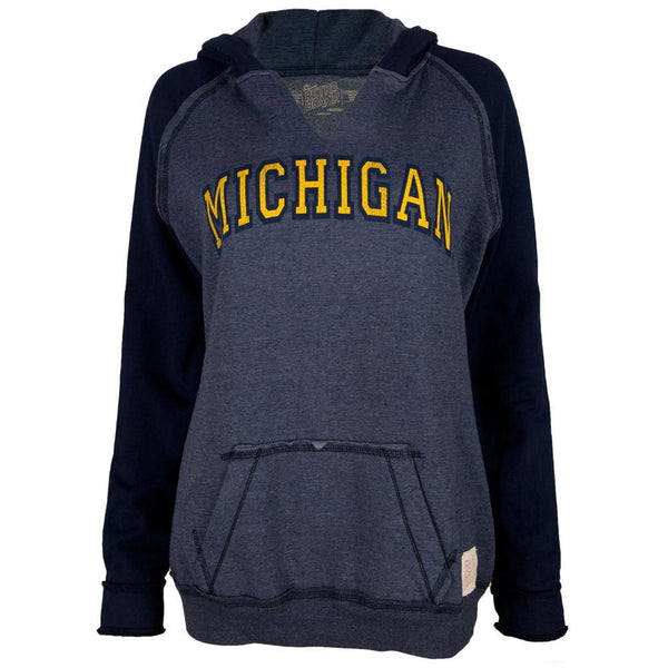 Michigan Wolverines - Arched Letters Juniors Relaxed Slit-Neck Hoodie