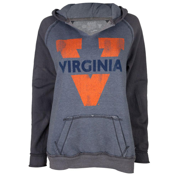 Virginia Cavaliers - Name in V Logo Juniors Relaxed Slit-Neck Hoodie