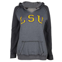 LSU Tigers - Arched Letters Juniors Relaxed Slit-Neck Hoodie