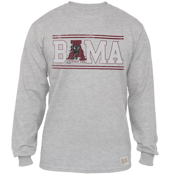 Alabama Crimson Tide - Bama Block Logo Tri-Blend Adult Long Sleeve T-Shirt