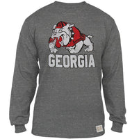 Georgia Bulldogs - Cartoon Dog Tri-Blend Adult Long Sleeve T-Shirt