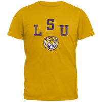 LSU Tigers - Distressed Letters and Tiger Vintage Adult Soft T-Shirt