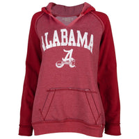 Alabama Crimson Tide - Name & Logo Juniors Relaxed Slit-Neck Hoodie