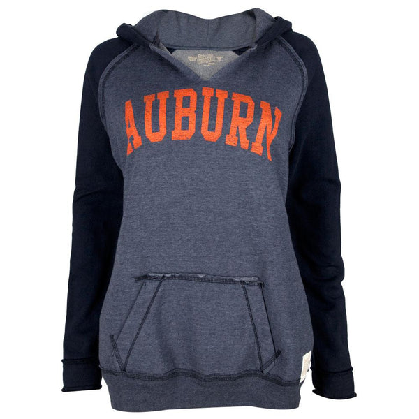 Auburn Tigers - Distressed Name Juniors Relaxed Slit-Neck Hoodie