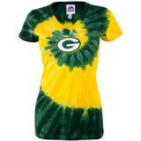 Green Bay Packers - Logo Spiral Juniors V-Neck T-Shirt