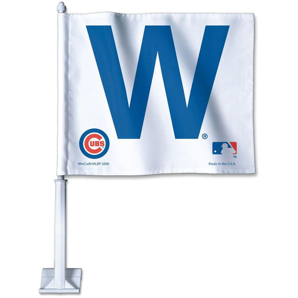 Chicago Cubs - W Logo 11.75x14 Car Flag