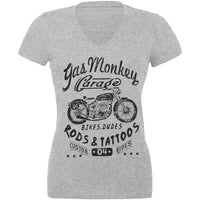 Gas Monkey Garage - Biker Babe Juniors V-Neck T-Shirt