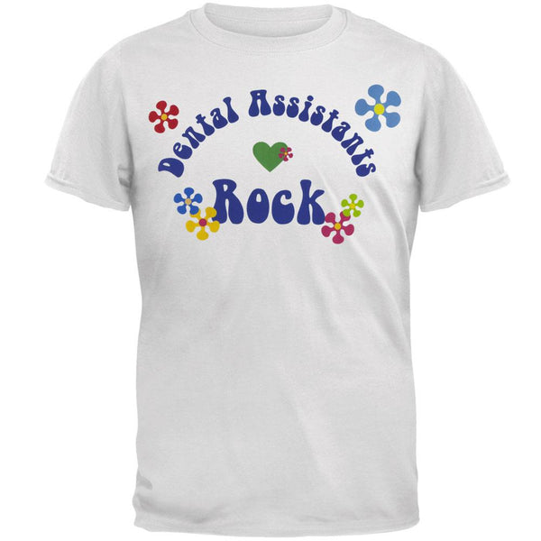 Dental Assistants Rock Hippie Logo Adult T-Shirt