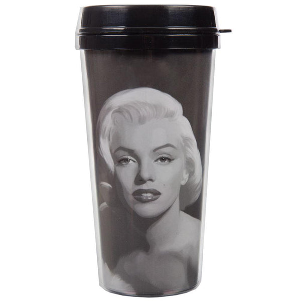 Marilyn Monroe - Black And White Painting Travel Mug