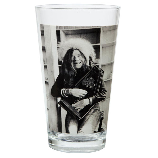 Janis Joplin - Black & White Portrait Pint Glass