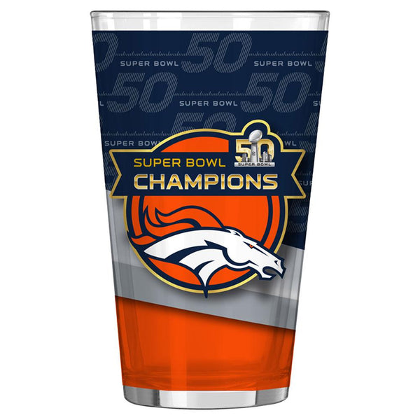 Denver Broncos - Super Bowl 50 Champions 16 oz. Sublimated Pint Glass
