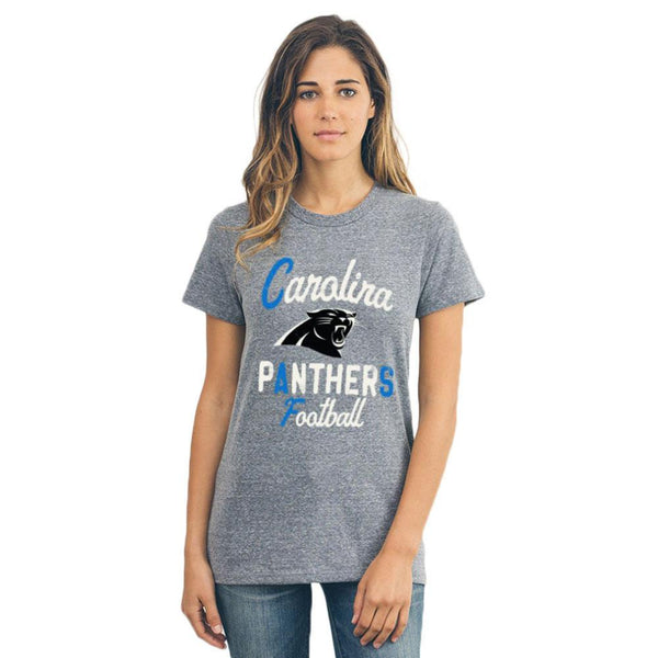 Carolina Panthers - Letters And Logo Touchdown Tri-Blend Juniors T-Shirt