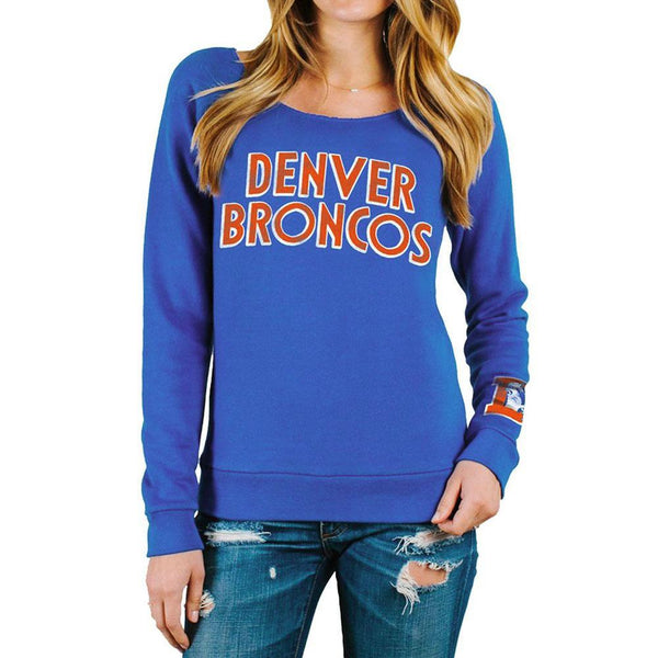 Denver Broncos - Block Logo Champion Juniors Scoop Neck Sweatshirt