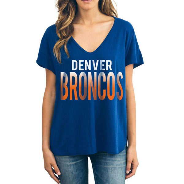 Denver Broncos - Color Fade Logo Sideline Juniors V-Neck T-Shirt