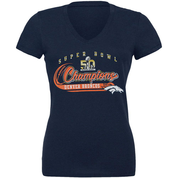 Denver Broncos - Super Bowl Champions Juniors Slubbed V-Neck T-Shirt