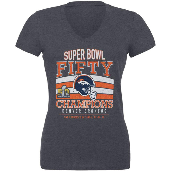 Denver Broncos - Super Bowl 50 Champions Classic Game Juniors V-Neck Tri-Blend T-Shirt