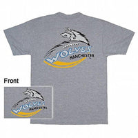 Manchester Wolves - Dual Logo Heather Grey Adult T-Shirt