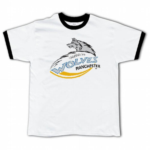 Manchester Wolves - Logo White Ringer T-Shirt