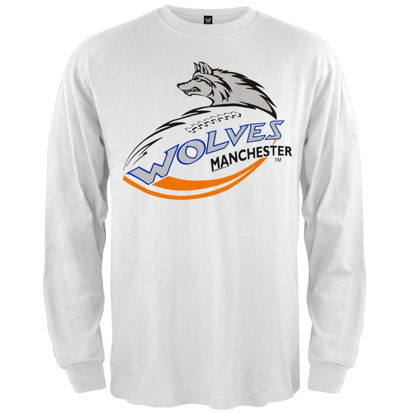 Manchester Wolves - Logo White Long Sleeve T-Shirt