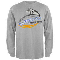 Manchester Wolves - Logo Grey Long Sleeve T-Shirt