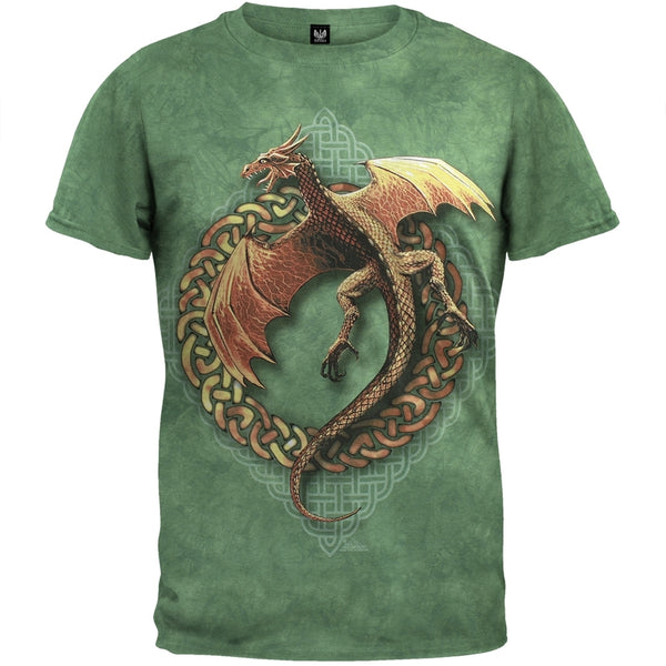 Circle Dragon Green Tie Dye T-Shirt