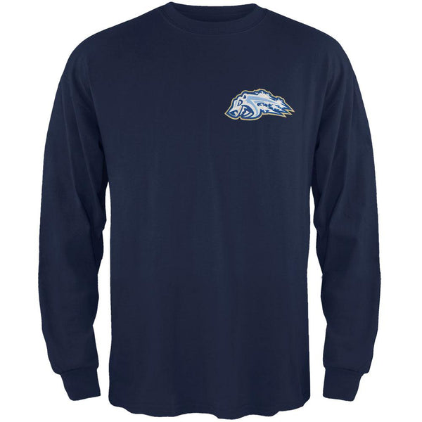 Adirondack Frostbite - Dual Logo Navy Youth Long Sleeve T-Shirt