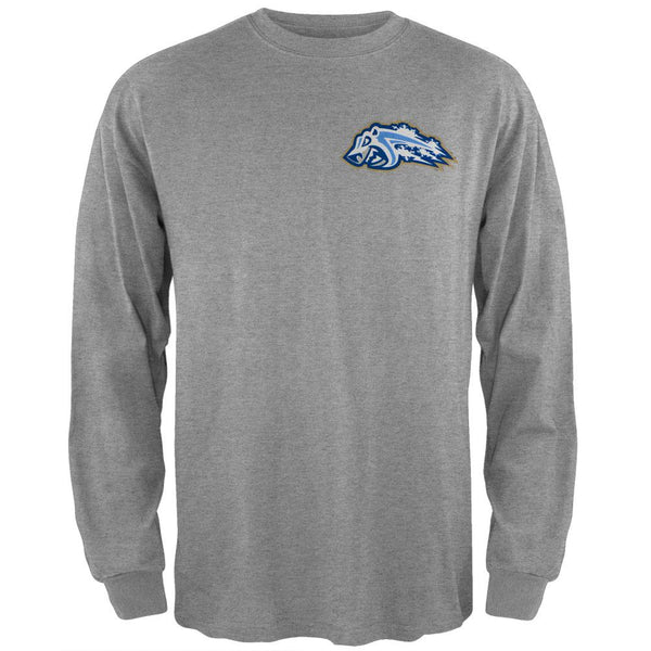 Adirondack Frostbite - Dual Logo Grey Youth Long Sleeve T-Shirt