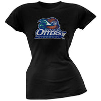 Missouri River Otters Logo Babydoll Black Junior T-Shirt
