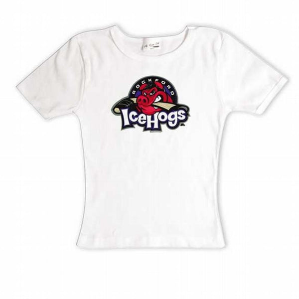 Rockford IceHogs - Logo White Juniors Babydoll T-Shirt