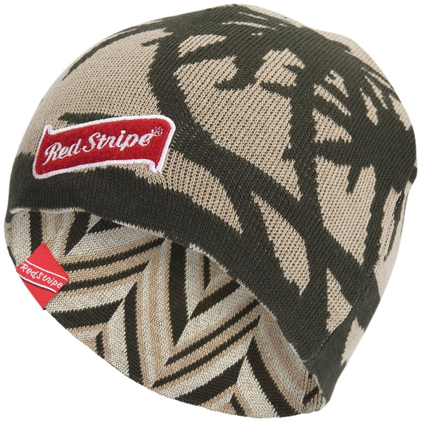 Red Stripe - Reversible Tropical/Stripped Knit Hat
