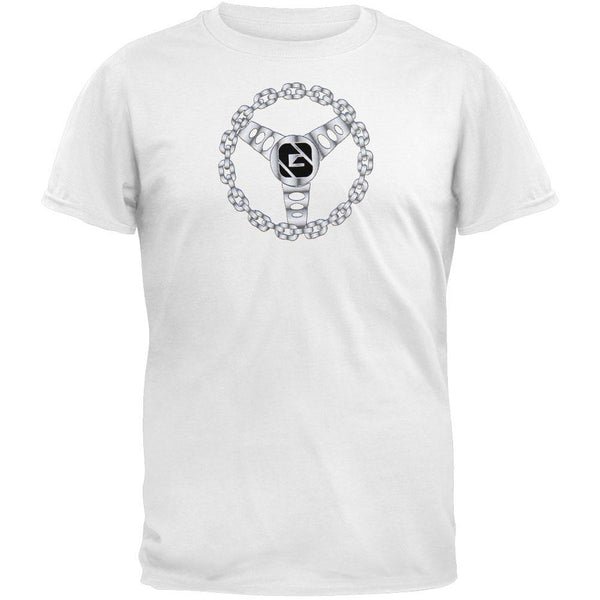 Greed Skateboard Apparel - Barrio Wheel White Adult T-Shirt