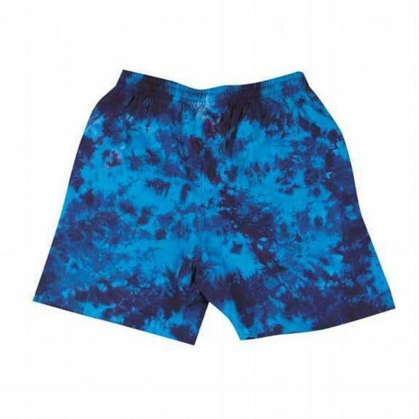 Blue Crinkle Sweat Shorts - Tie Dye