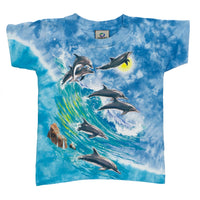 Surfing Dolphins Tie Dye Youth T-Shirt