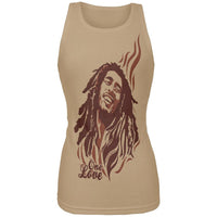 Bob Marley - One Love Tan Juniors Tank Top