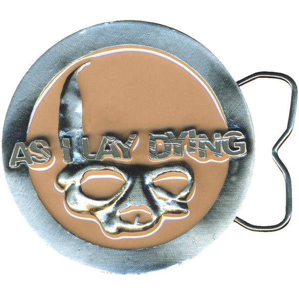 As I Lay Dying - Circle Skull Tan Belt Buckle