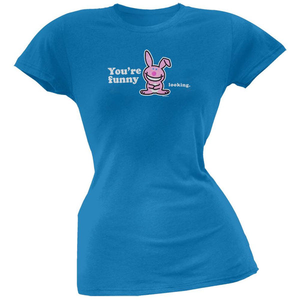 Happy Bunny - Funny Looking Blue Juniors T-Shirt