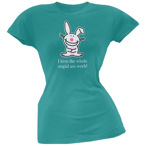 Happy Bunny - Love Stupid Ass World Juniors T-Shirt