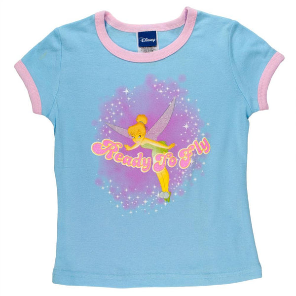 Tinkerbell - Ready To Fly Girls Youth Ringer T-Shirt