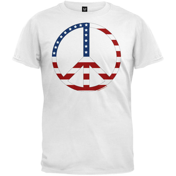 Patriotic Peace Sign White T-Shirt