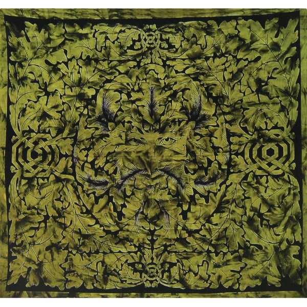 Celtic Knot Pagan Deity Green Man Tapestry